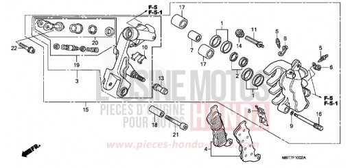 FRONT BRAKE CALIPER (L.) XL1000V7 de 2007
